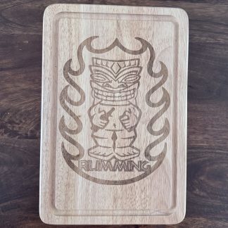Tiki "Rumming" Laser-Engraved Wooden Cutting & Bar Board